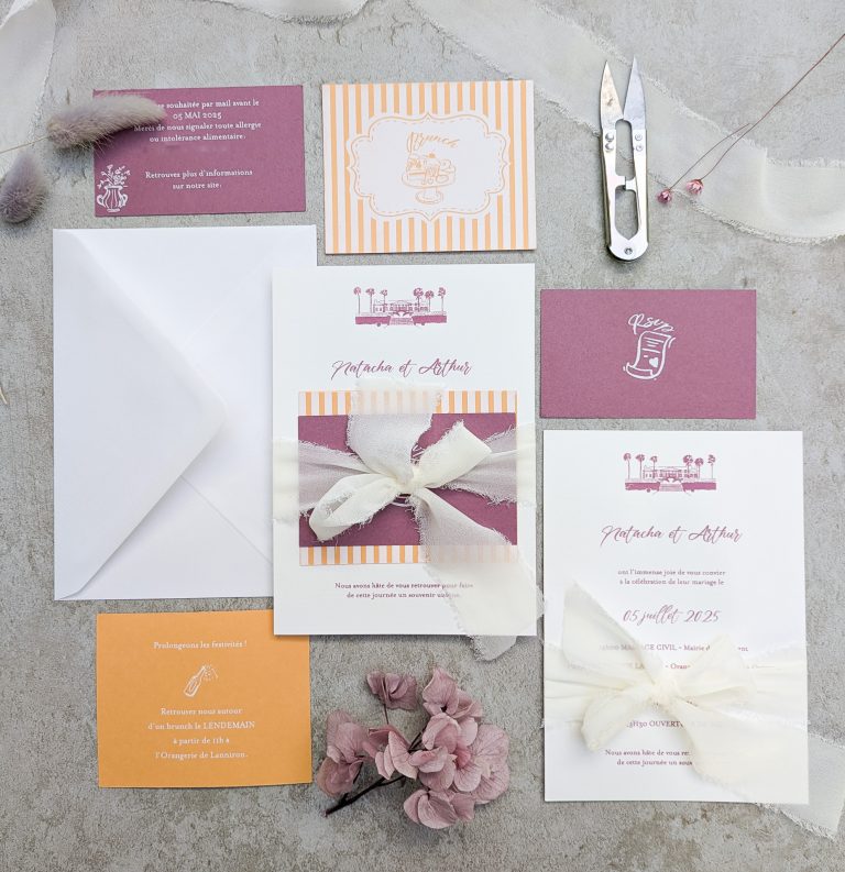 faire part mariage vintage